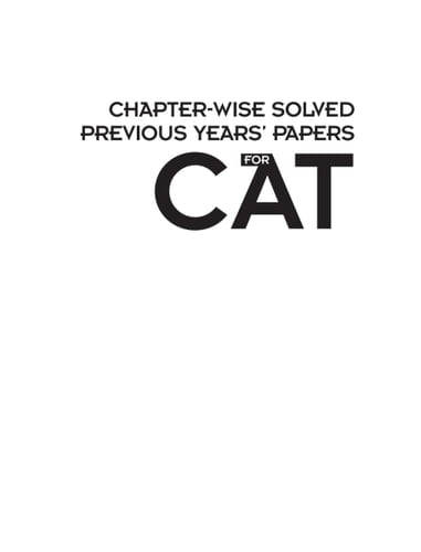 Chapter-Wise Solved Previous Year Paper (for CAT)