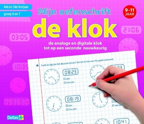 De klok de analoge klok en digitale klok tot op een kwartier nauwkeurig