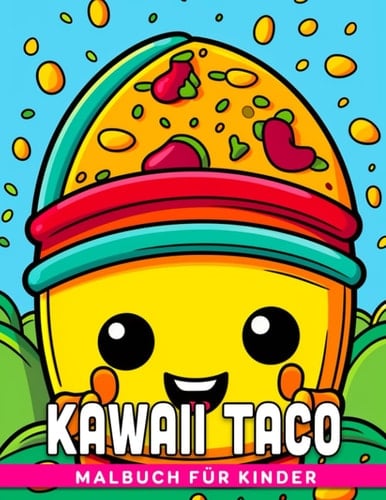 Kawaii Taco Malbuch für Kinder: 30 mexikanische Ausmalbilder für Kinder zum Genießen und Entspannen, perfekt als Geschenk. (German Edition)