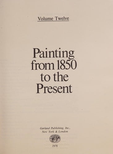 “The” Garland Library of the History of Art One Hundred and Fifty-two Articles in Fourteen Volumes