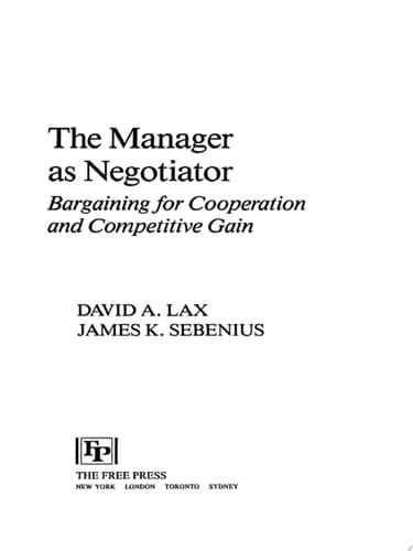 Manager as Negotiator