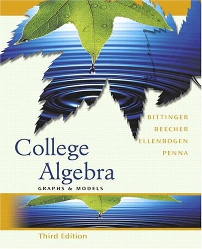 College Algebra Graphs and Models Graphing Calculator Manual Package