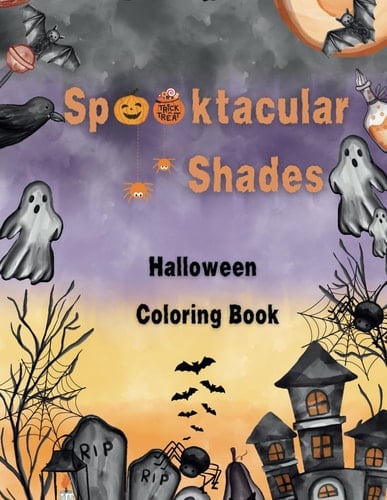 Spooktacular Shades, Halloween Coloring Book for Kids: 50 Halloween Theme Illustrations