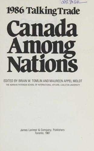 Canada Among Nations 1986 Talking Trade