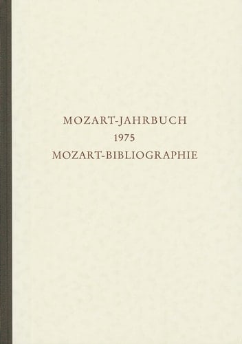Mozart-Bibliographie (bis 1970)