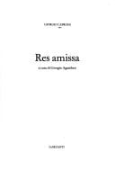 Res amissa (Poesia) (Italian Edition)