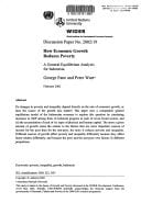 How economic growth reduces poverty: a general equilibrium analysis for Indonesia