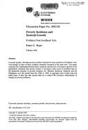 Poverty Incidence and Sectoral Growth Evidence from Southeast Asia