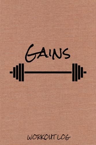 Gains Workout Log and Exercise Notebook for Weightlifting and Cardio, Gym Planner for Men and Women, Personal Training Log