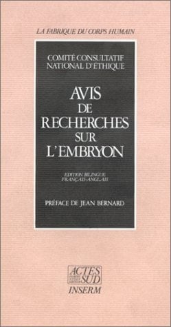 Avis de recherches sur l'embryon