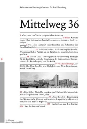 Vernetzte Gesellschaft: Mittelweg 36, Zeitschrift des Hamburger Instituts für Sozialforschung, Heft 4/2013
