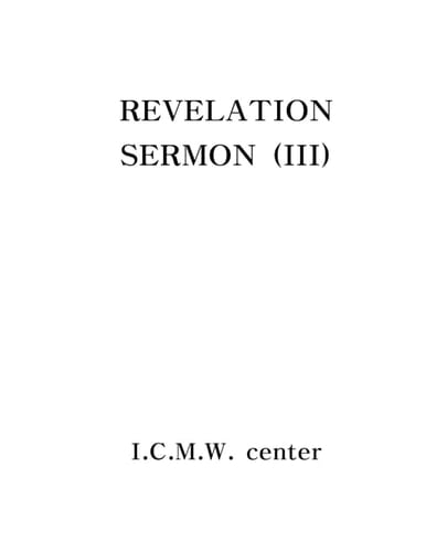 REVELATION SERMON (III)