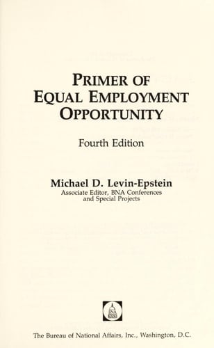 Primer of Equal Employment Opportunity