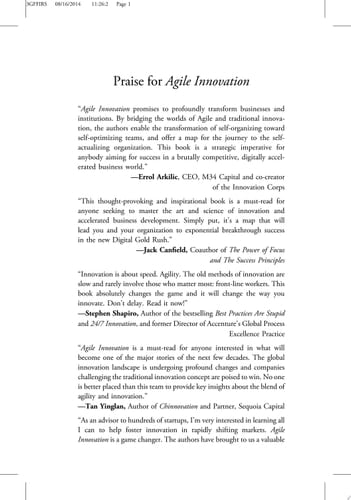 Agile Innovation The Revolutionary Approach to Accelerate Success, Inspire Engagement, and Ignite Creativity