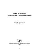 STUDIES SYNTAX OF RELATIVE (Outstanding Dissertations in Linguistics)