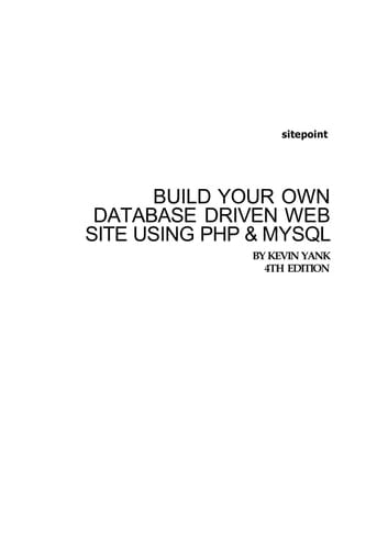Build Your Own Database Driven Website Using PHP and MySQL