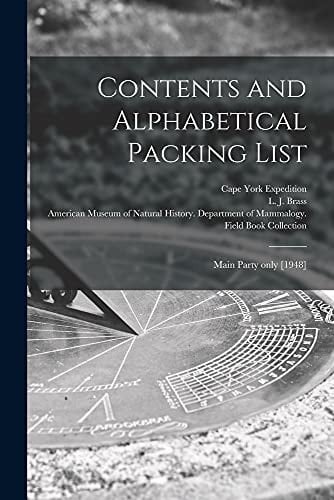Contents and Alphabetical Packing List Main Party Only [1948]