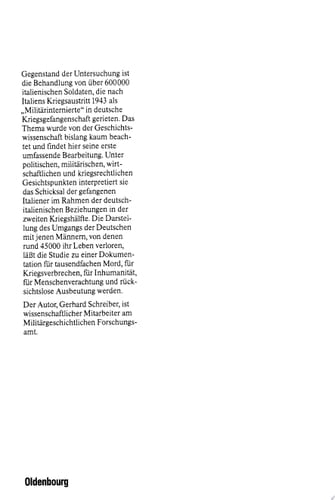 Die italienischen Militärinternierten im deutschen Machtbereich 1943-1945