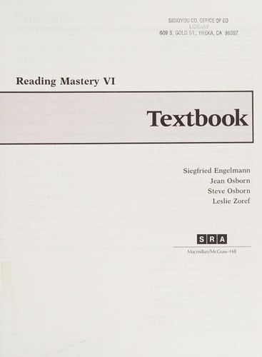 Reading Mastery VI: Textbook