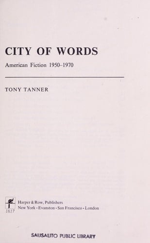 City of Words American Fiction, 1950-1970