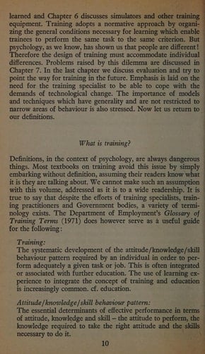 Psychology of Training (Essential Psychology)