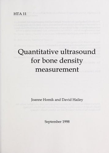 Quantitative Ultrasound for Bone Density Measurement