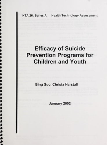 Efficacy of Suicide Prevention Programs for Children and Youth