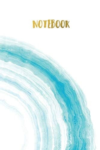 LovEarth Journals Lined Notebook, 120 pages, Abstract Blue Ocean Marble Texture (6" x 9")