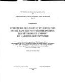 Structures de l'habitat et occupation du sol dans les pays méditerranéens - les méthodes et l'apport de l'archéologie extensive (COLLECTION DE L)