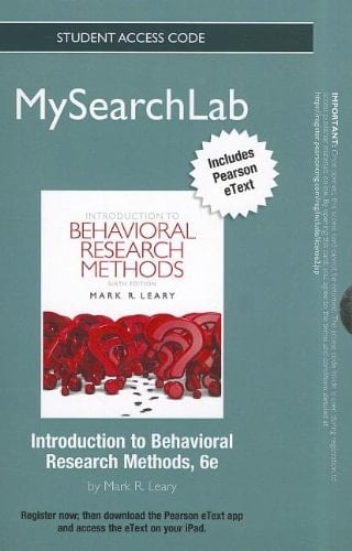 Behavioral Research Methods MySearchLab Access Code: Includes Pearson eText