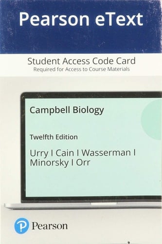 Campbell Biology Pearson Etext Access Card