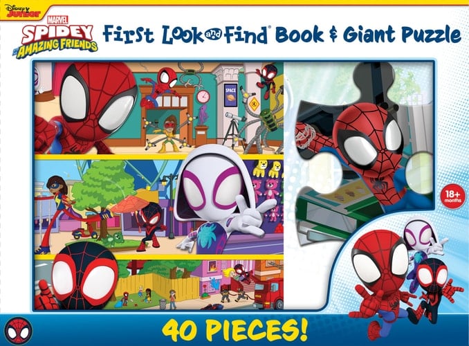 Disney Junior Marvel Spidey and His Amazing Friends First Look and Find Book and Giant Puzzle