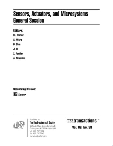 Sensors, Actuators, and Microsystems General Session