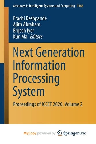 Next Generation Information Processing System Proceedings of ICCET 2020, Volume 2