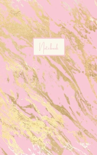 Notebook: Pink and Gold Marble Print