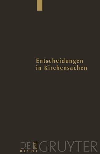 Entscheidungen in Kirchensachen seit 1946 1.7.-31.12.2003