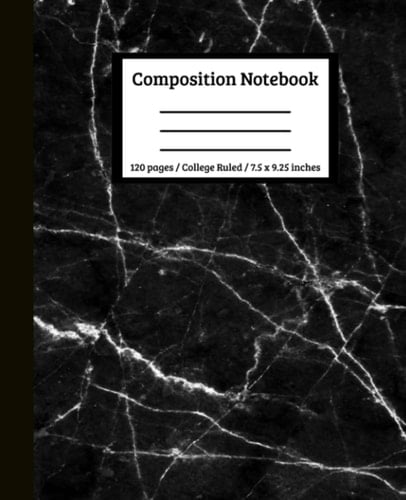 Black and White Marble Composition Notebook: College Ruled Composition Notebook for Students, Children, Teachers, Business, Office and Home | For ... College Ruled Pages | One Subject Notebook