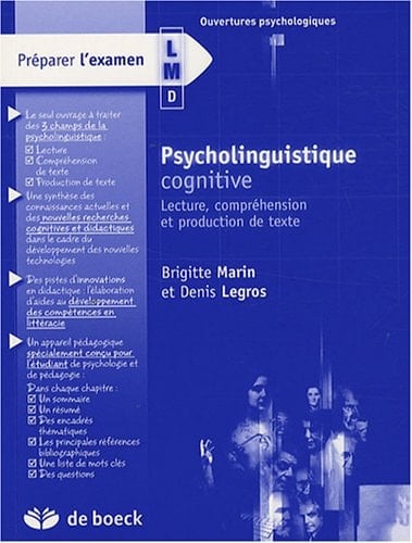 Psycholinguistique cognitive Lecture, compréhension et production de texte