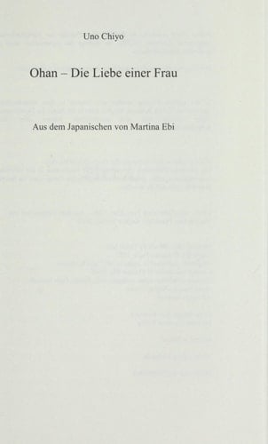 Ohan: Die Liebe einer Frau