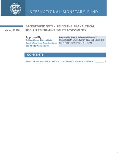 Review of The Institutional View on The Liberalization and Management of Capital Flows — Background Note on Using the IPF Analytical Toolkit to Enhance Policy Assessments