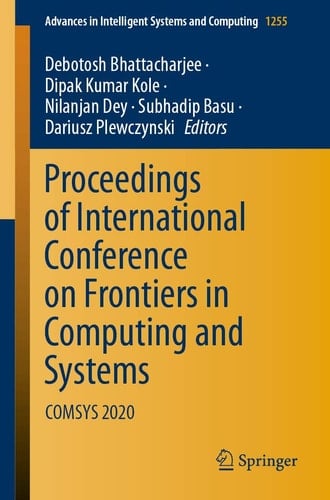 Proceedings of International Conference on Frontiers in Computing and Systems COMSYS 2020