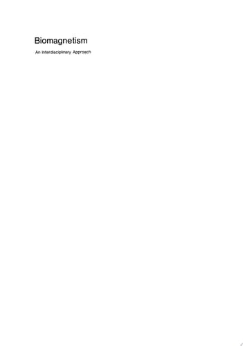 Biomagnetism An Interdisciplinary Approach