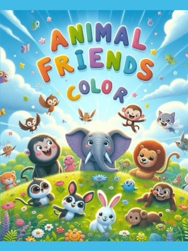 Cute Animals Coloring Book for Kids Ages 4-8: 50+ Fun Pages of Lions, Dinosaurs, Whales & More!