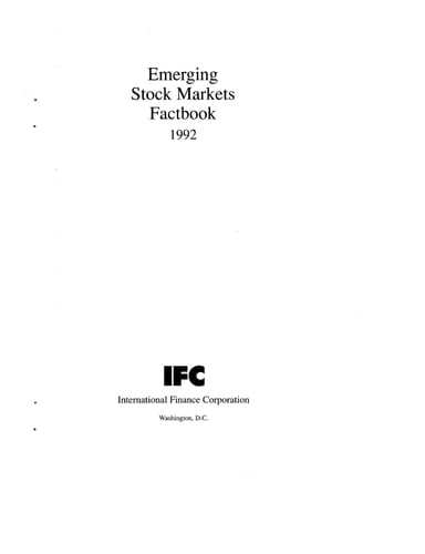 Emerging Stock Markets Factbook, 1992