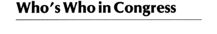 Who's Who in Congress, 1991-1992