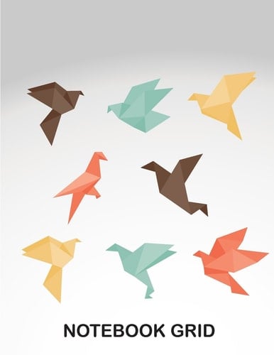 Notebook Grid Origami Birds : Notebook Journal Diary, 110 Pages, 8. 5 X 11