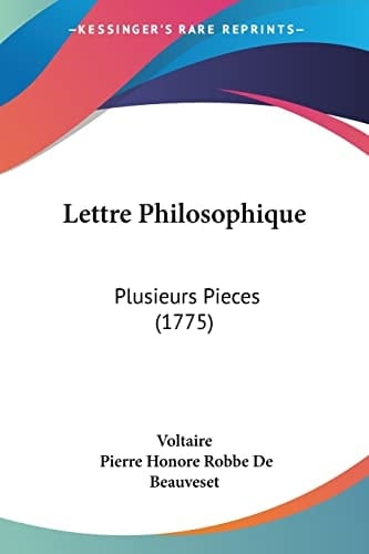 Lettre Philosophique Plusieurs Pieces (1775)
