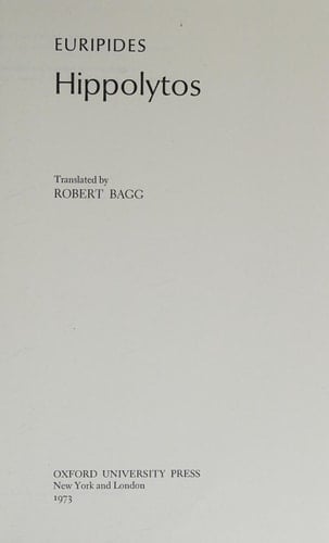 Hippolytos (Greek Tragedy in New Translations)