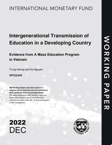 Intergenerational Transmission of Education in a Developing Country: Evidence from A Mass Education Program in Vietnam