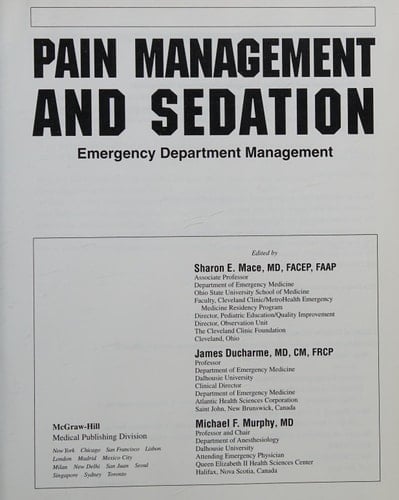 Pain Management and Sedation: Emergency Department Management